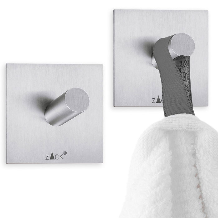 Zack Set 2 Ganchos Pared Duplo Cuadrados Mate 4.2x4.2 cm Zack Set 2 Ganchos Pared Duplo Cuadrados Mate 4.2x4.2 cm